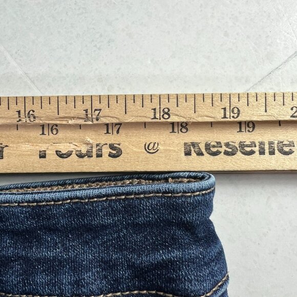 American Eagle Jeans Womens 37x30* High Rise Skinny Kick Boot Blue Denim Tag 18R - Picture 16 of 16